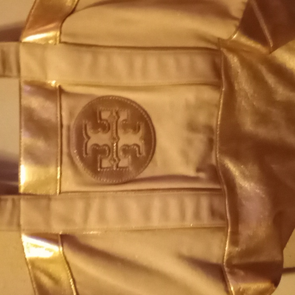 Tori Burch Gold Tote Bag